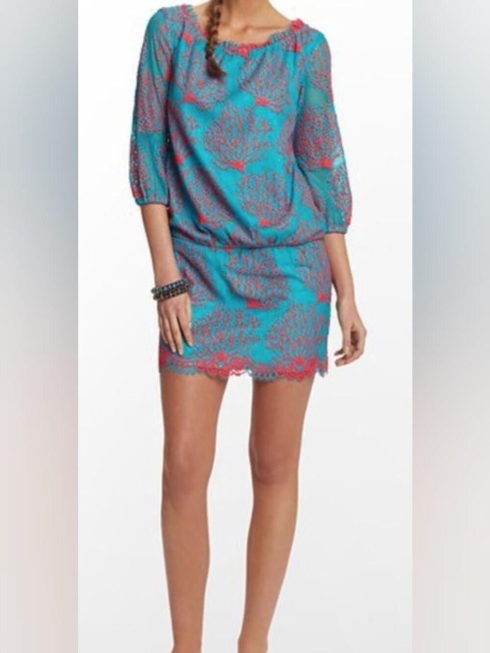 Lilly Pulitzer "Cee Cee" Mesh Lace Dress, size 2 (Originally $348) Snorkel Blue